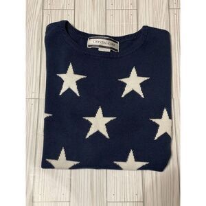 Crystal-Kobe USA flag Red/White/blue Summer Short‎ Sleeve Sweater Medium